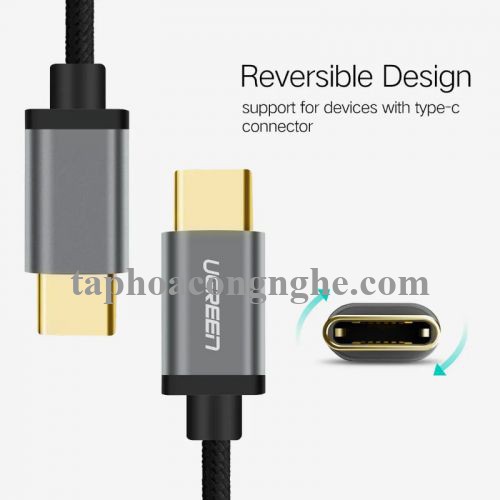 Ugreen 30883 3M 3A Màu Đen Cáp USB TypeC sang USB 2.0 Hỗ trợ sạc nhanh dây bên Nylon US174 30030883